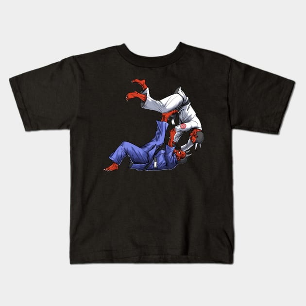 Judo Japanese Demons Kids T-Shirt by underheaven